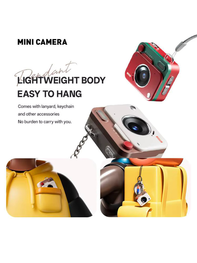 Retro CCD Mini Digitalkamera in Schwarz als tragbare Schlüsselanhänger Kamera für Outdoor und Reisen - Bild 2
