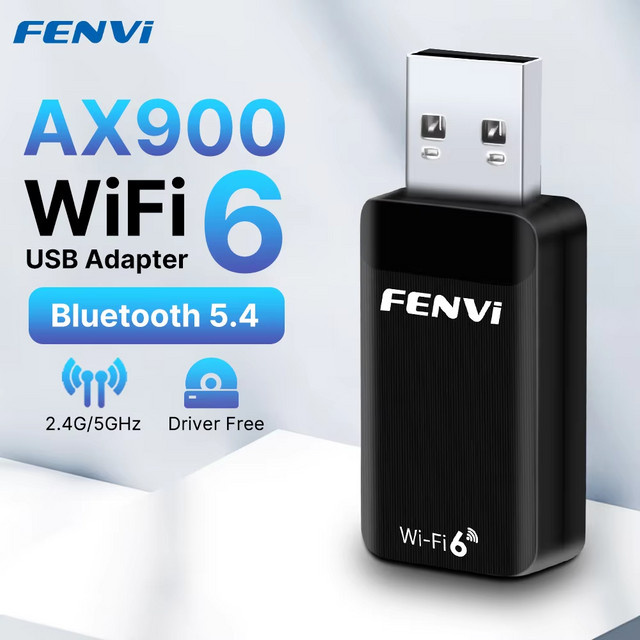 Fenvi AX900 WiFi 6 und Bluetooth 5.4 USB-Adapter, Dual-Band 5G/2.4G Mini USB-Dongle in Schwarz - Bild 1