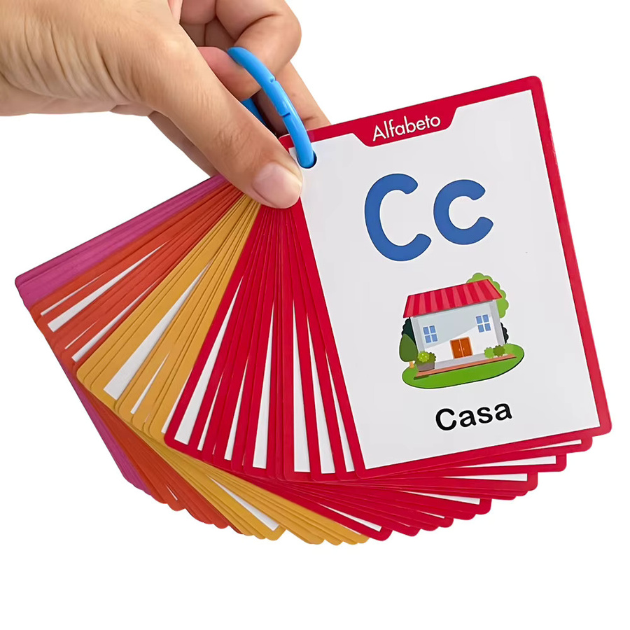 QKX Lernkarten für Kinder mit spanischem Alphabet, Zahlen, Farben und Formen, 40 Stück, Mehrfarbig - Bild 3
