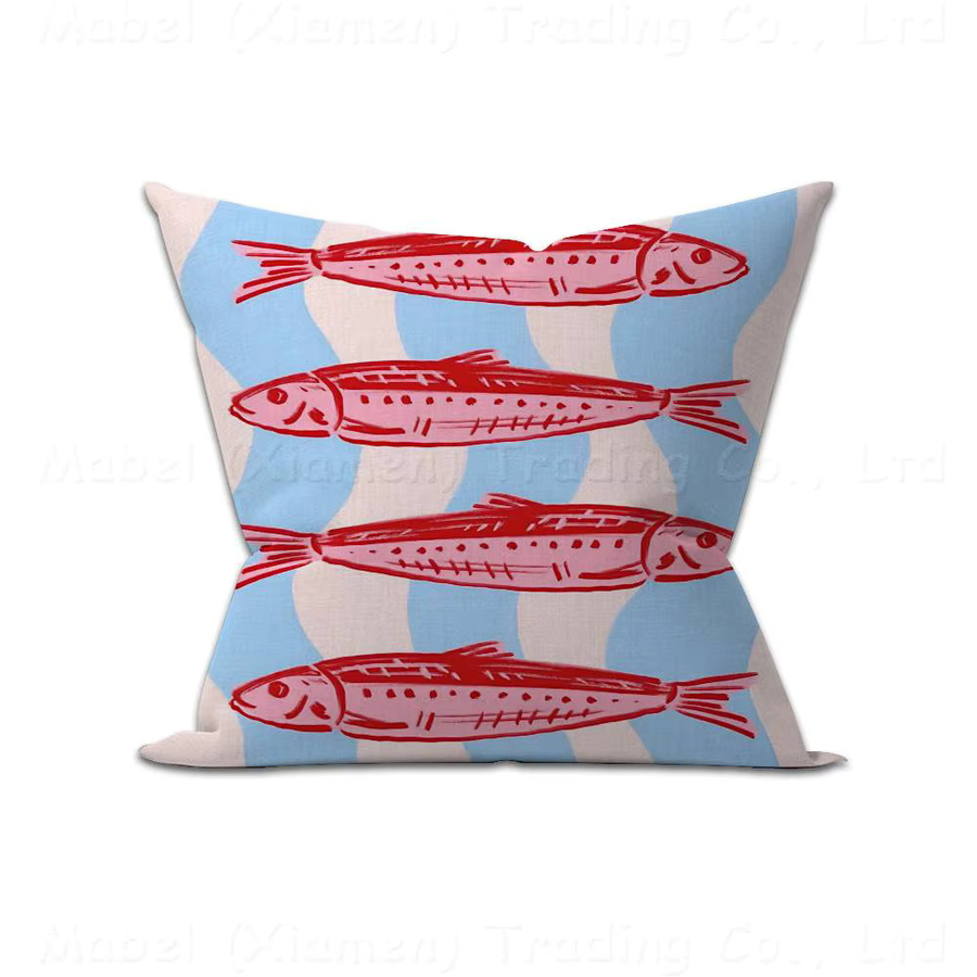 CoastalCharm Kissenbezug Sardine Can in Multicolour, B/H: 45 x 45 cm - Bild 3