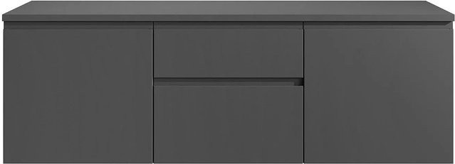 Vente-unique Waschbeckenunterschrank Jimena in Grau, B/T/H: 150 x 50 x 46 cm - Bild 1