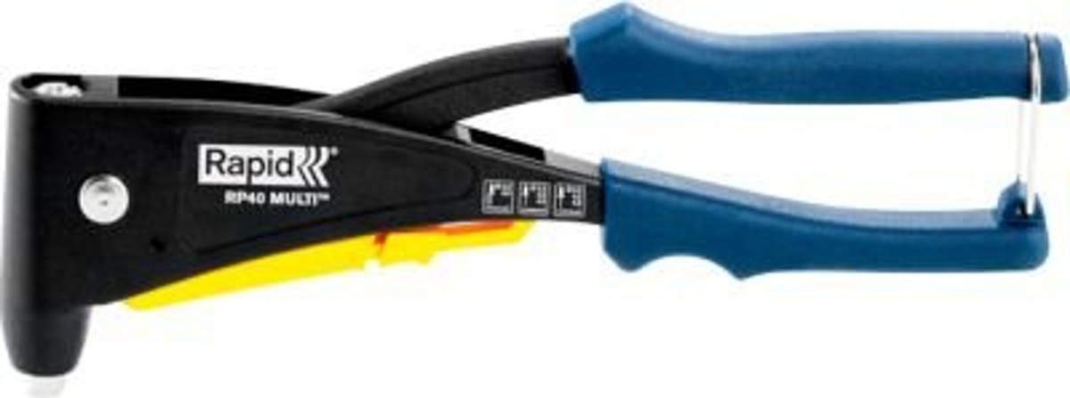 Rapid Blindnietzange RP40 Multi aus gehärtetem Stahl in Schwarz-Blau inklusive 150 Nieten, 3 Bohrern und Messwerkzeug für Nieten mit 3,2/4,0/4,8 mm - Bild 3
