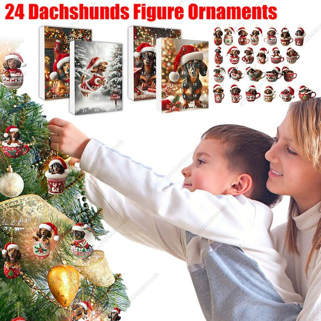APWIKOGER Adventskalender 2025 mit Dackel Motiv für Kinder, Mehrfarbig - Bild 1
