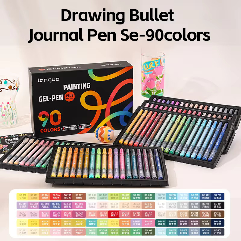 LANGUO Glitzer-Gelstifte Set in Multicolour mit 1,0 mm Stiftstärke für Journaling und DIY-Malerei - Bild 2
