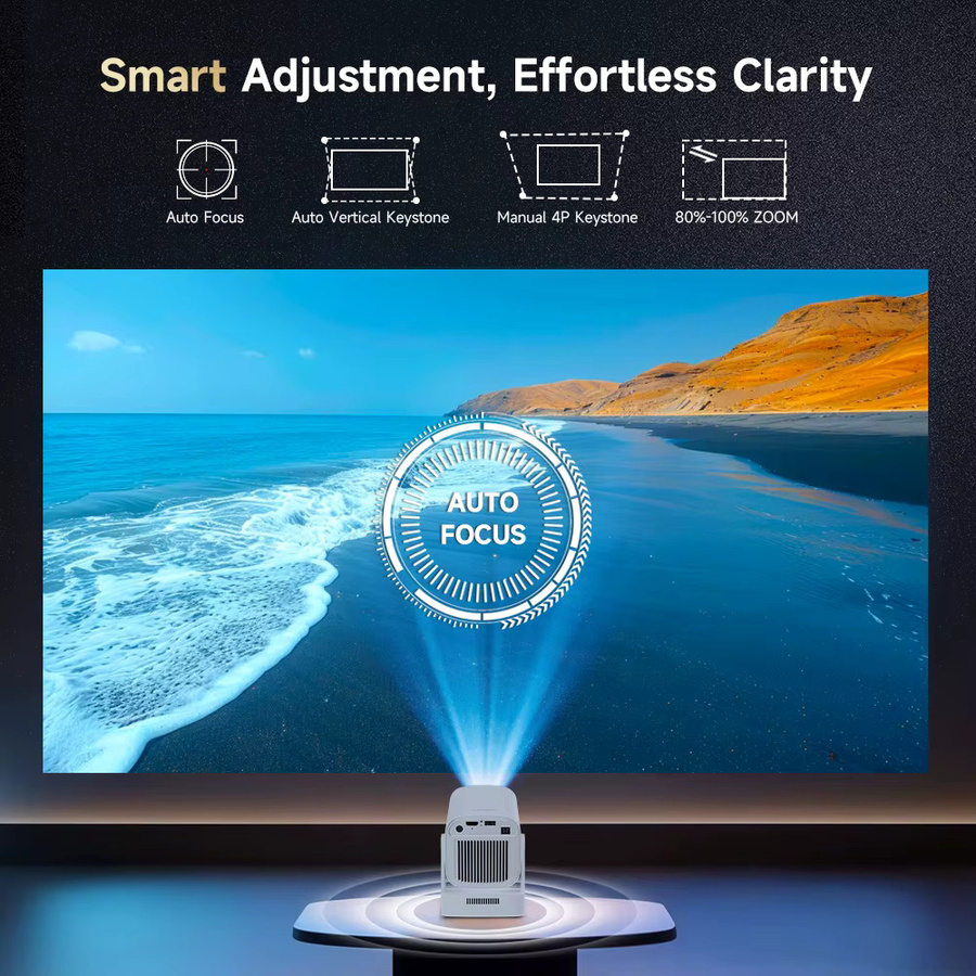 Magcubic Hy310 Heimkino- und Outdoor-Projektor in Weiß mit Autofokus, Native 1080P Auflösung, 4K Unterstützung, Dual Wifi und Bluetooth 5.4 sowie Sprachsteuerung und Air Mouse - Bild 3