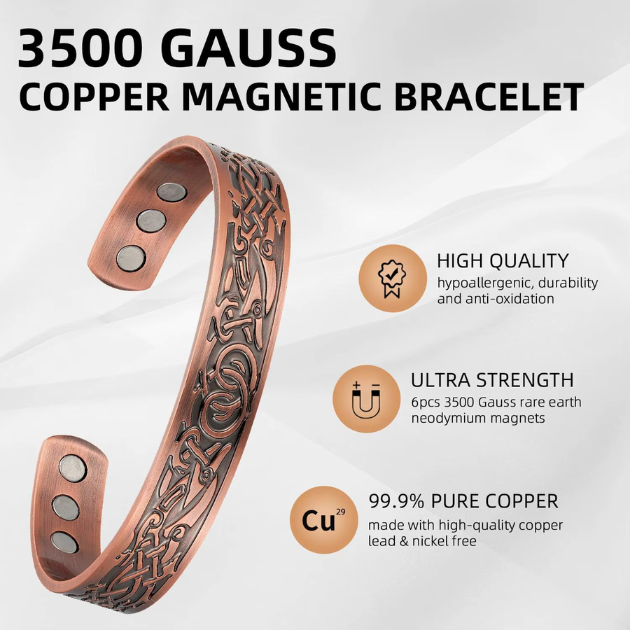 ARADOO Armband, Kupfer, Roségold, magnetischer Armreif - Bild 2