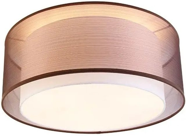 QAZQA Moderne Deckenleuchte Drum Duo in Braun und Weiß, dimmbar, Durchmesser: 50 cm - Bild 1