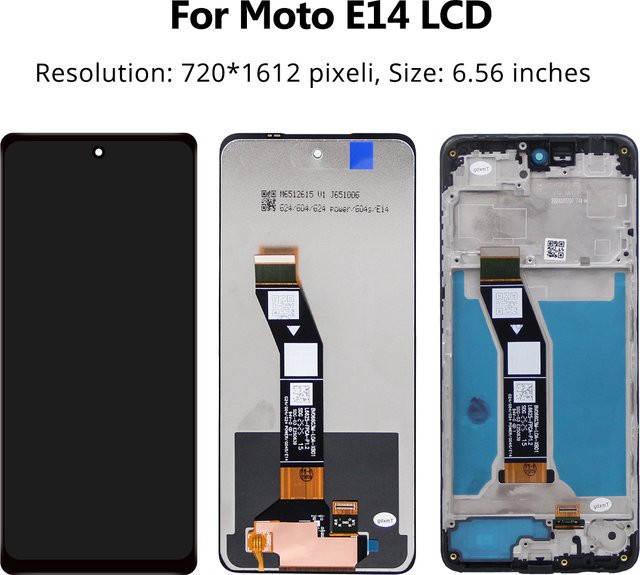 Motorola Moto E14 G04 G04S Ersatz Display mit Rahmen und Digitizer in Schwarz für 6,56 Zoll IPS LCD Touchscreen - Bild 1