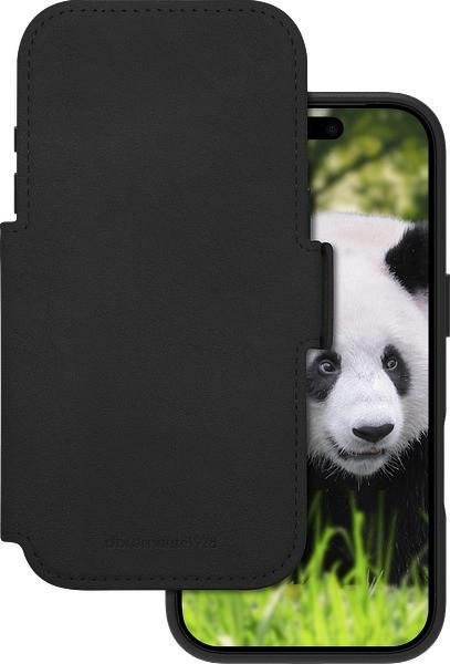 Lynge MagSafe Handy-Klapptasche aus Full-grain Leder für iPhone 17 Pro in Schwarz - Bild 1