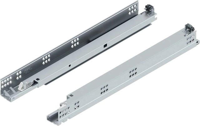 Blum Unterbodenführung Tandem Tip-On 560H Push-to-Open, Stahl verzinkt, Farbe: Silber, Länge: 480 mm - Bild 1