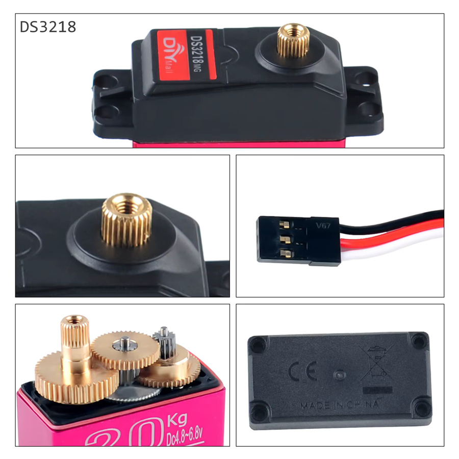DS3218 PRO Digital Servo, 6-teiliges Set, Metall, für 1/8 1/10 Skala RC Autos - Bild 2