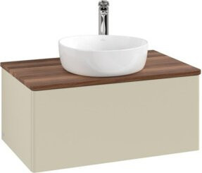 V&B Waschtischunterschrank Antao ohne Frontstruktur, Wandhängend, Weiß lackiert, B/T/H: 80 x 36 x 50 cm - Bild 1