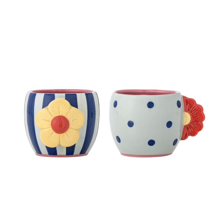 Bloomingville Becherset Haisy aus Steingut, blau, 2er-Set - Bild 1