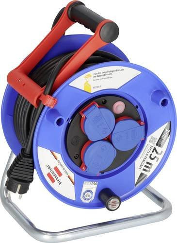 Brennenstuhl Kabeltrommel Garant IP44 Blau mit 25 m Kabellänge und 3 Steckplätzen - Bild 1