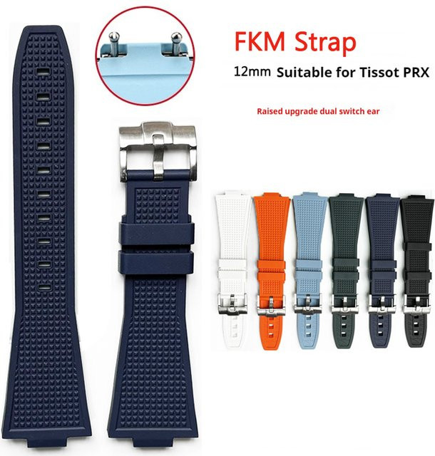 strapfreak Uhrenarmband Fluorkautschuk, 12 mm, Herren, konvex - Bild 1