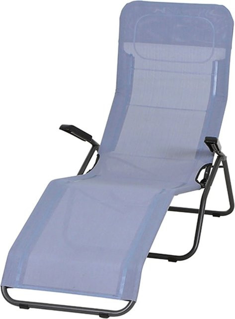 Siena Garden Kippliege Anco in Anthrazit und Taubenblau mit Textilene-Bezug und Stahlrohrgestell, B/T/H: 72,5 x 103,5 x 103,5 cm - Bild 1