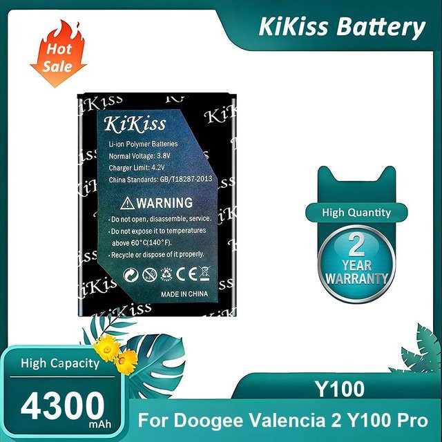 KiKiss Akku für Doogee Valencia 2 Y100 Pro und Y100 in Schwarz mit 4300 mAh - Bild 1