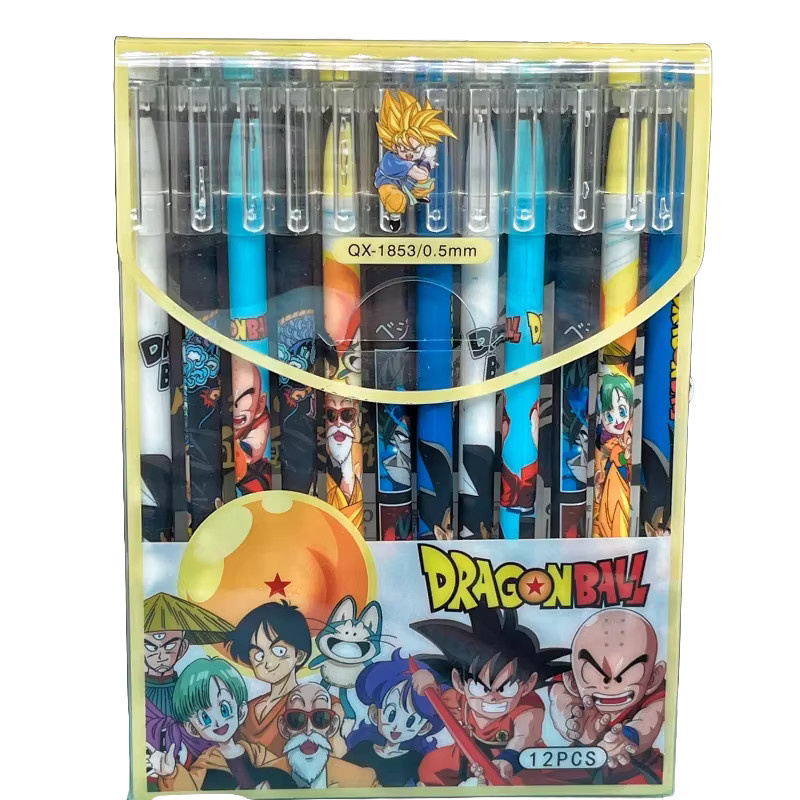 Bandai Dragon Ball Z Gel-Stifte im 12er-Set, Anime Cartoon Kugelschreiber mit 0,6 mm Spitze, Mehrfarbig - Bild 2