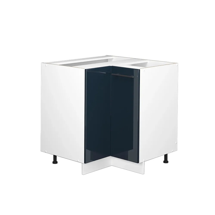 Vicco Eckunterschrank Fame-Line Weiß Dunkelblau Hochglanz Höhe: 87 cm ohne Arbeitsplatte - Bild 3