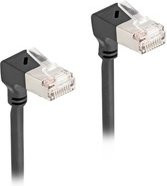Delock Patchkabel RJ-45 Cat.6a S/FTP Slim 90 Grad gewinkelt, Schwarz, 2,0 m - Bild 1