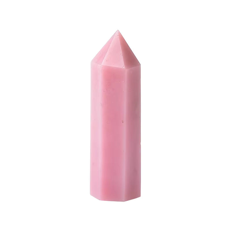 RYCRYSTAL Rosa Opal Kristall Obelisk aus Naturstein zur Reiki-Heilung und Chakra-Dekoration, Farbe: Pink - Bild 2