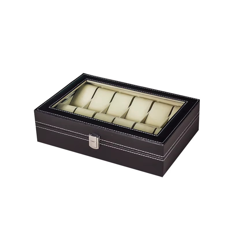 DOKW Uhrenbox PU-Leder, Beige, 2 Fächer, Klassisch - Bild 3