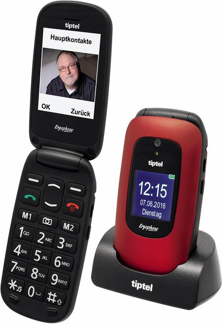 Tiptel Ergophone 6222 Seniorenhandy in Rot mit Bluetooth - Bild 1