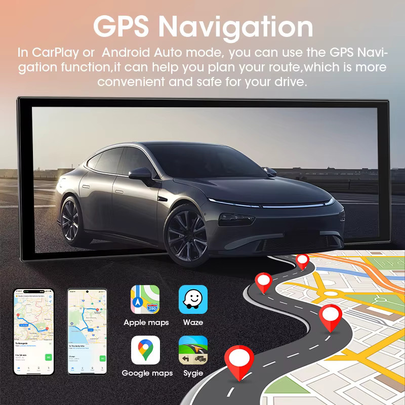 Jansite Carplay Monitor mit 11,26 Zoll Display, 4K Dashcam, Android Auto, GPS, Bluetooth und FM/AUX in Schwarz - Bild 6