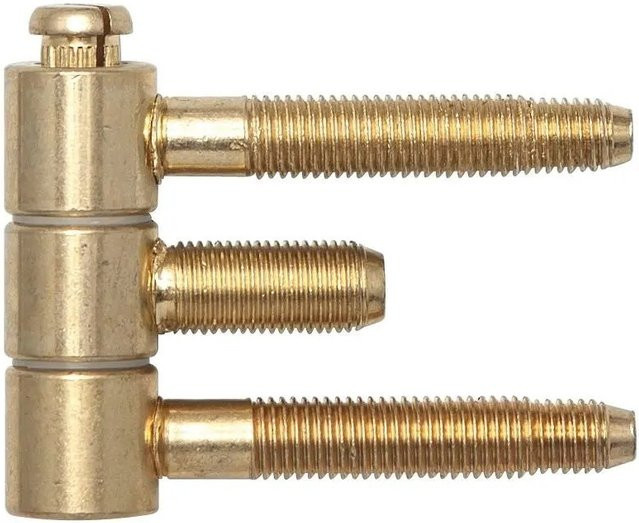 SFS Stahlzargenband Türband 3-teilig Einbohrband aus Stahl in Gold/Vermessingt, Maße: 16 x 46,7 mm - Bild 1