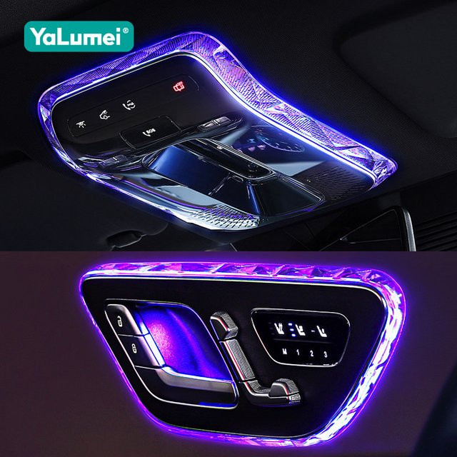 YaLumei Kristall Türlampenrahmen Leselicht-Verkleidung für Mercedes Benz C/GLC/E Klasse W206 X254 W214 CLE SL R232 AMG GT EQE EQS - Bild 1