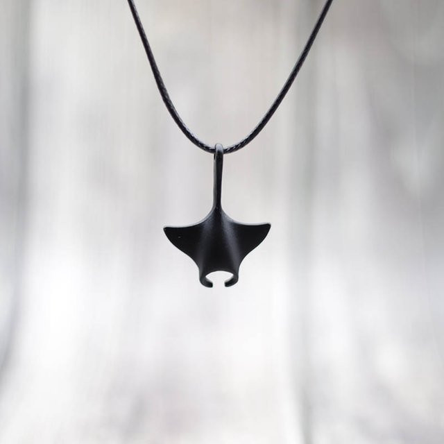 Halskette Manta Ray, Schwarz, Messing, Herren - Bild 1