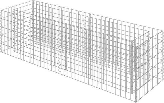 vidaXL Gabionen-Hochbeet aus verzinktem Stahl in Silber, B/T/H: 180 x 50 x 50 cm - Bild 1