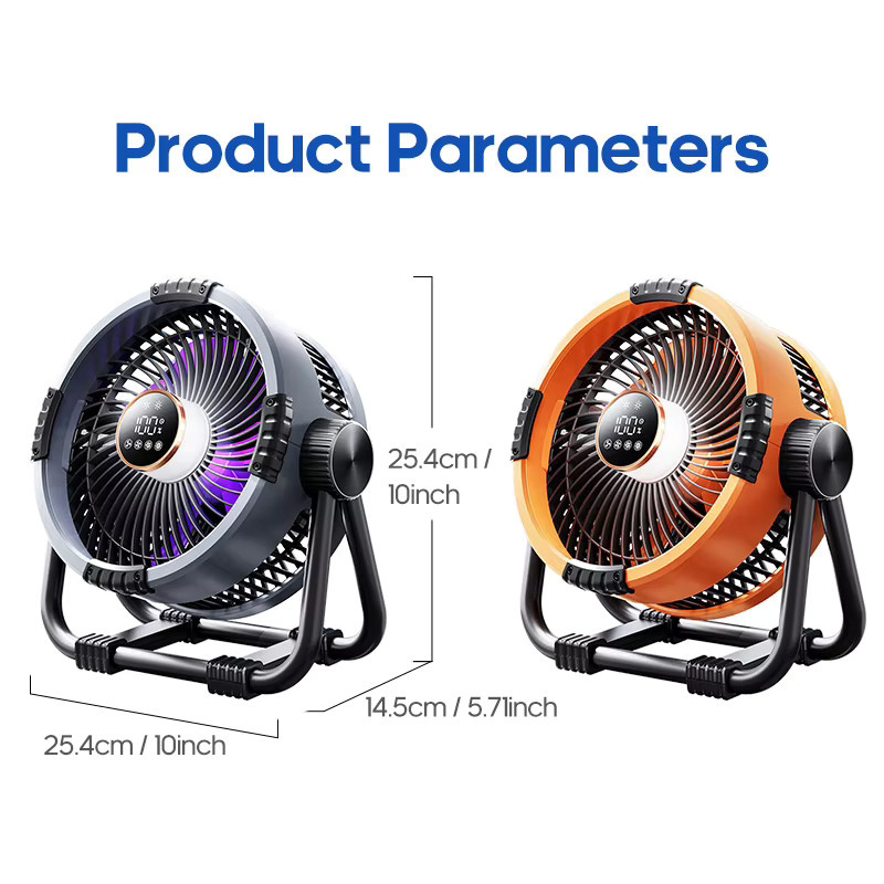 Kinscoter 6-in-1 Outdoor-Campingventilator in Orange mit 20000mAh Akku, LED-Beleuchtung und Powerbank-Funktion - Bild 5