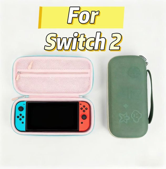Aufbewahrungstasche für Nintendo Switch 2 in Pink mit Fleece-Innenfutter und kratzfestem Design - Bild 1