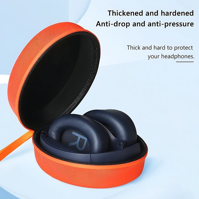 VAORLO EVA-Hartschalenkoffer wasserdichte und stoßfeste Kopfhörerhülle für Sony WH-1000XM4, WH-1000XM5, EDIFIER W820NB sowie QCY H3 und H4 in Blau oder Orange - Bild 1