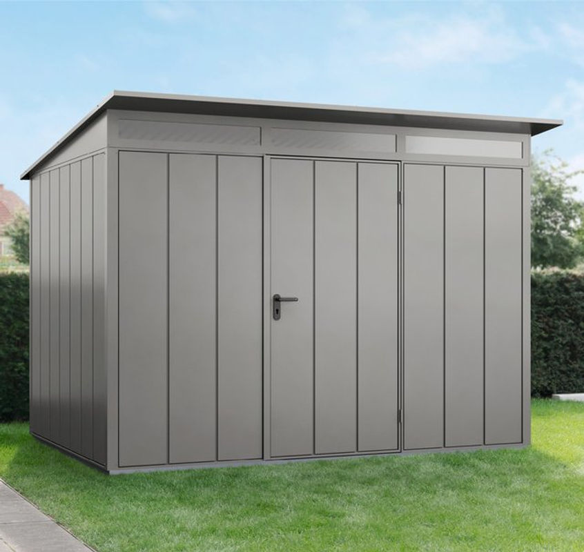 Ecostar Gerätehaus Elegant-P aus Metall in Grau mit B/H/T: 302,8 x 232,3 x 238 cm - Bild 4