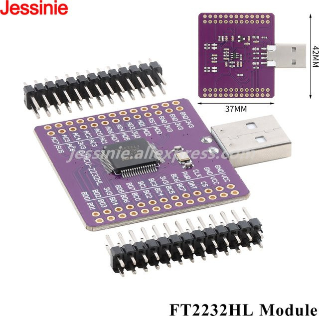 Jessinie FT2232HL USB zu Mehrzweck Bord Modul mit UART FIFO SPI I2C JTAG RS232 in Lila - Bild 1