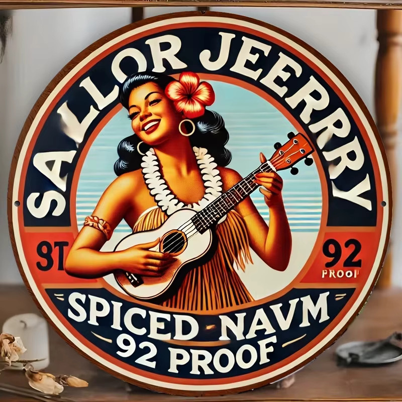 Potdemiel Sailor Jerry Vintage Aluminium-Wandschild mit Retro-Motiv, B/H: 20,32 x 20,32 cm, Mehrfarbig - Bild 5