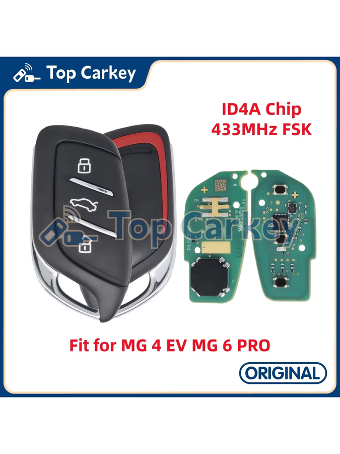 TopCarkey Original Smart Fernbedienung Schlüssel Fob mit ID4A Chip 433MHz FSK für MG4 EV und MG6 PRO - Bild 3