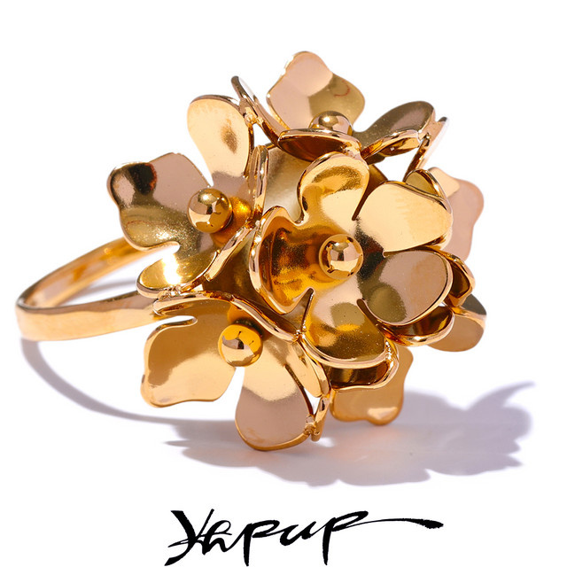 Yhpup Ring, Edelstahl, Gold, Damen - Bild 1