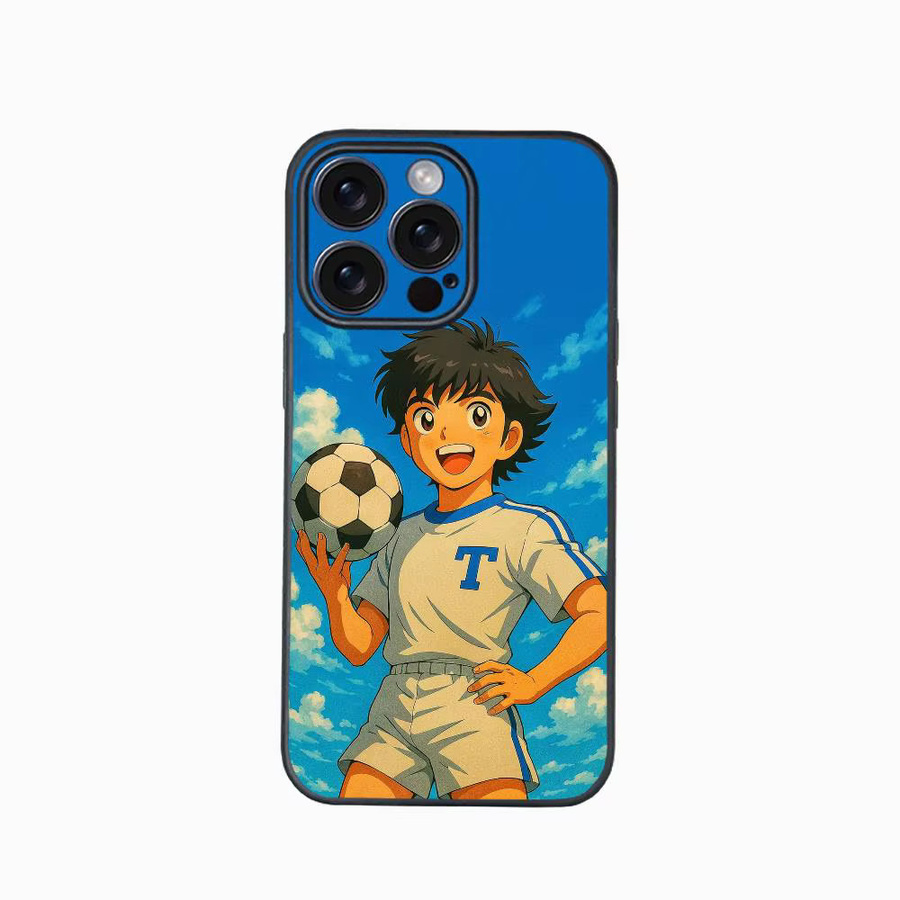 Anime C-Captain T-tsubasa Handyhülle für iPhone 12 bis 17 Pro Max Plus Softshell Schwarz - Bild 3