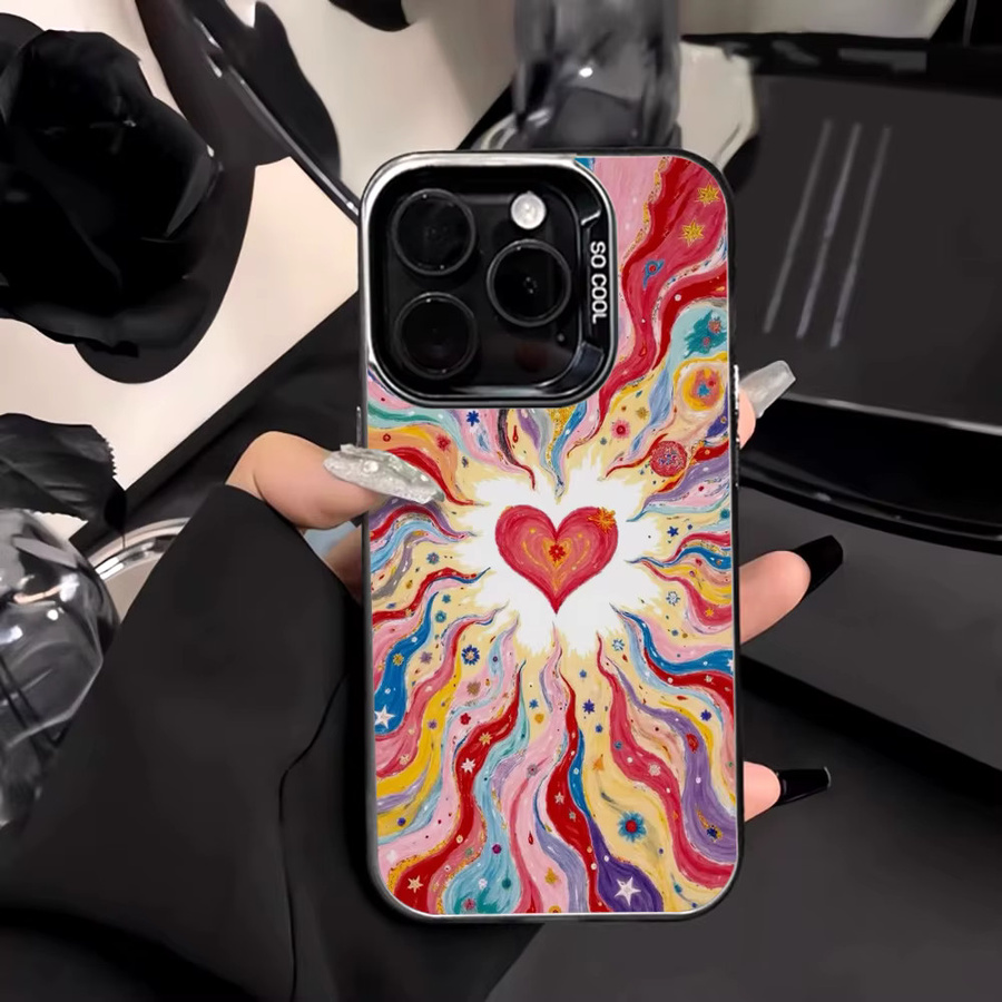 Caynes Silikon Handyhülle Brilliant Love in Multicolour für iPhone Modelle, stoßfestes Case Cover - Bild 2