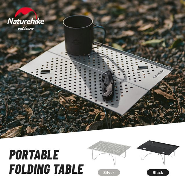 Naturehike Camping-Minitisch ultraleicht und zusammenklappbar in Silber Matt - Bild 1