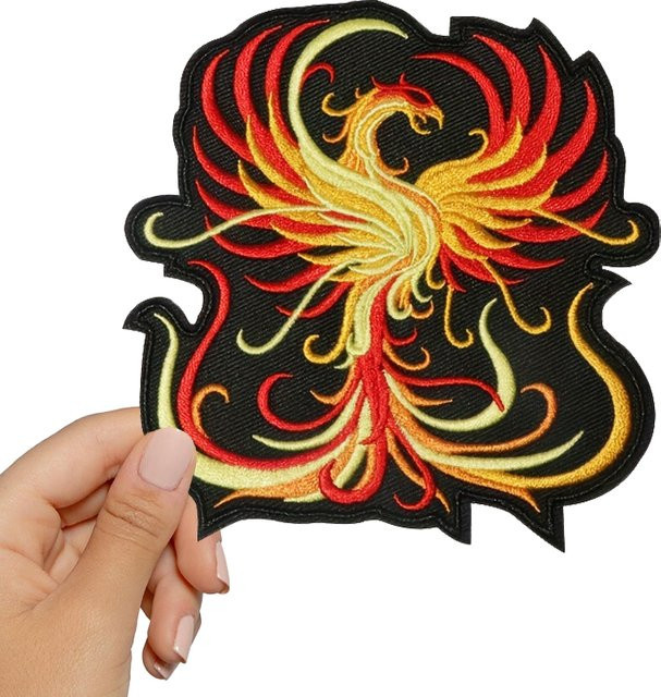 Phoenix bestickter Aufnäher zum Aufbügeln oder Aufnähen in Multicolour für Kleidung und Taschen - Bild 1