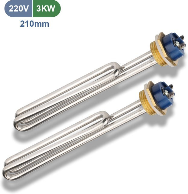 GZHEATER Edelstahl-Heizelement für Solarwarmwasserbereiter, 3 kW, 220 V, DN25, 1 Zoll BSP-Gewinde - Bild 1
