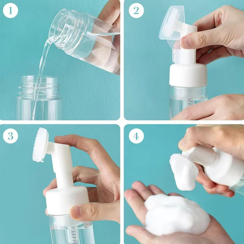 Mousse-Pumpspender mit Silikon-Bürstenkopf, 100 ml, für Gesicht und Haare - Bild 3