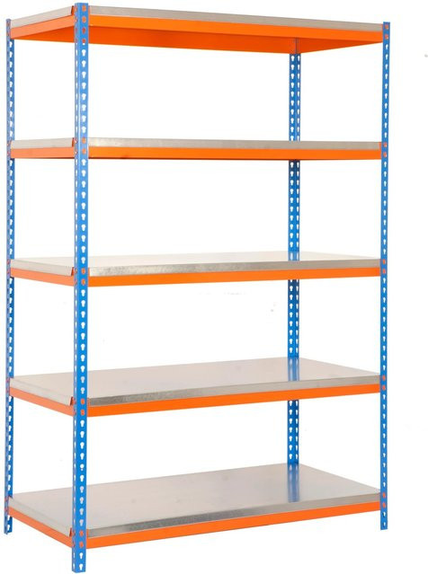 PROREGAL Schwerlastregal Metal Yeti Light Blau-Orange H x B x T: 200 x 120 x 45 cm - Bild 1