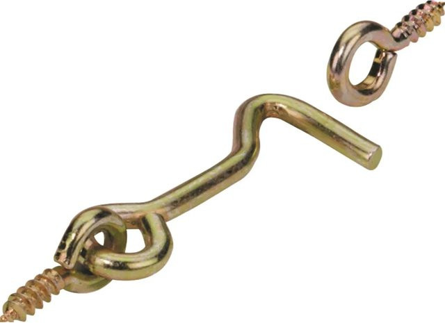 Hettich Sturmhaken mit Oese verzinkt in Silber, B: 23 mm, H: 76 mm - Bild 1