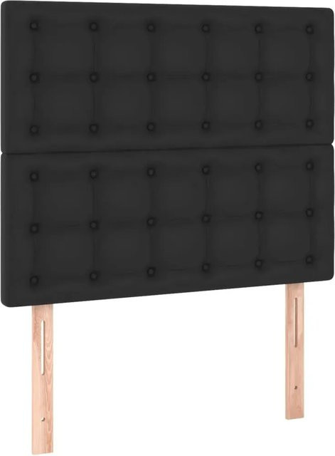 vidaXL LED Kopfteil in Schwarz aus Kunstleder mit integrierter Beleuchtung und USB-Ladeport, B/H: 90 x 128 cm - Bild 1
