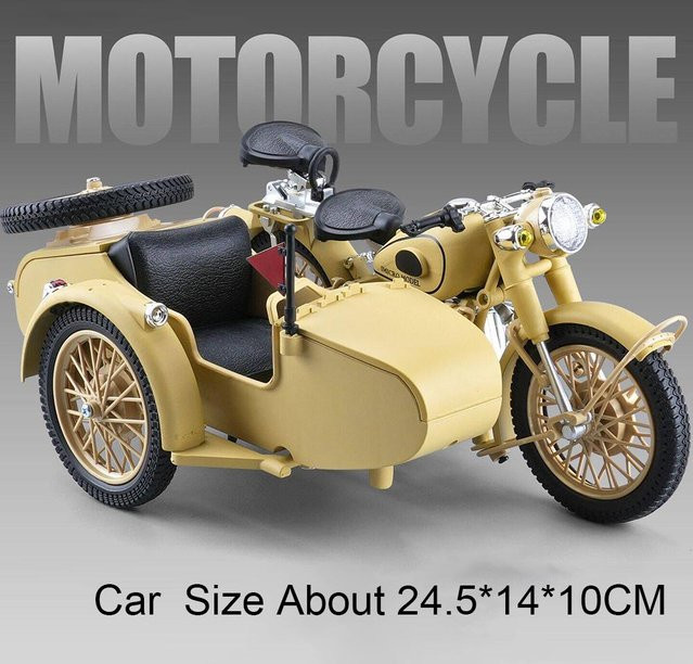 Linyi toy car Beiwagenmotorrad Legierungsmodell, 1:10, Kofferraum kann geöffnet werden, Vorderrad Lenkung, ab 14 Jahren - Bild 1